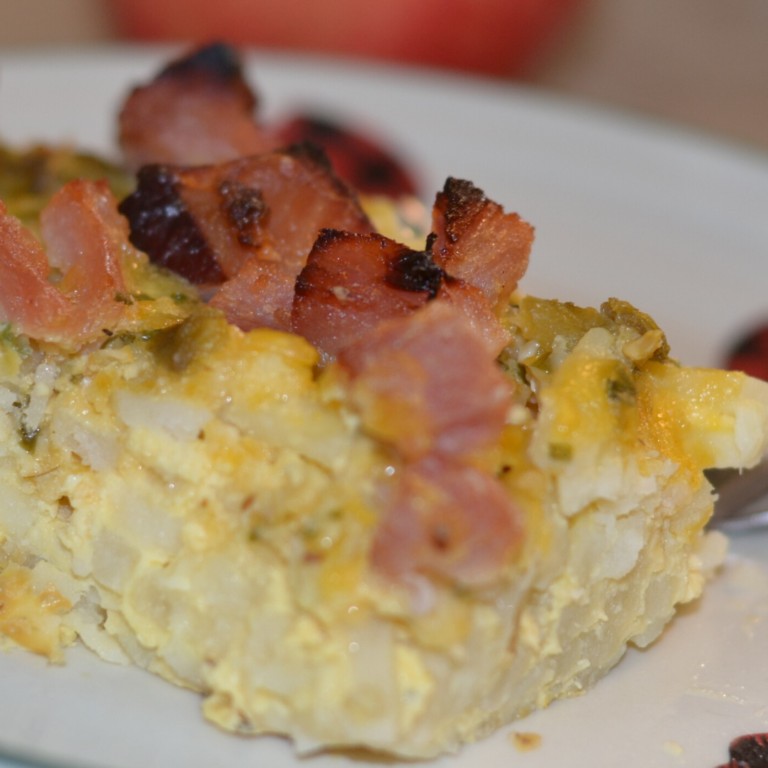 Ham and Green Chile Breakfast Casserole